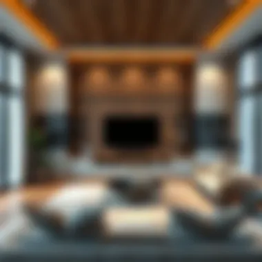 Inviting Living Room with Media Center Inviting living room featuring a large media center as a focal point