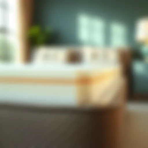 Detailed view of foam layers in a queen mattress