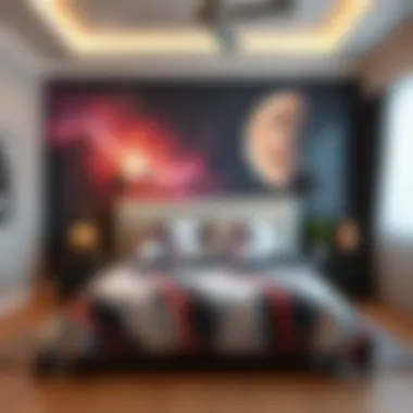 Transformative Ambiance Transformative ambiance created by space-themed bedding in a bedroom