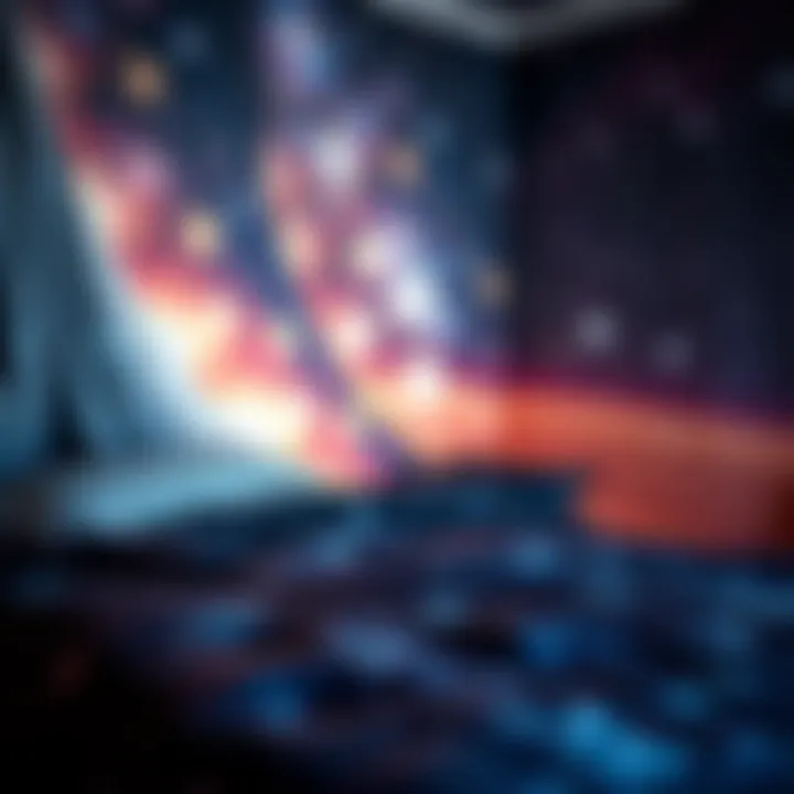 Captivating space-themed queen bed sheets design showcasing stars and galaxies