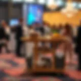 Versatile folding service cart in action at an event