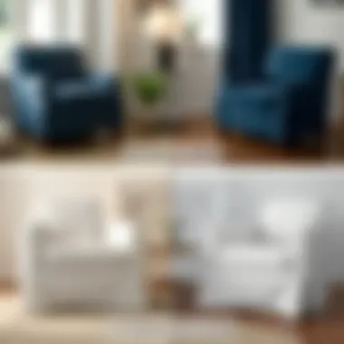 Before and after comparison of a chair with and without a cover