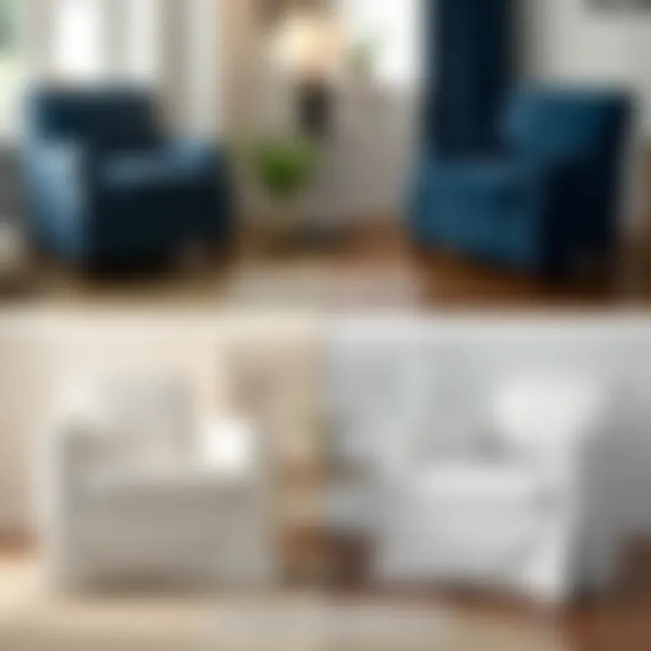 Before and after comparison of a chair with and without a cover