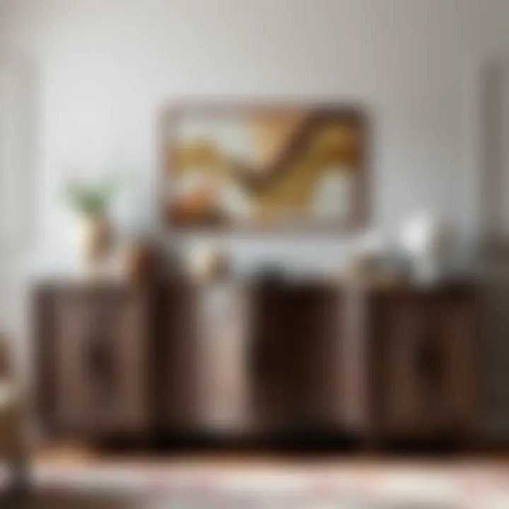 Artful Sideboard Styling Artfully decorated sideboard with decorative accents