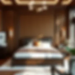 A luxurious three-piece king bedroom set featuring elegant wood finishes.