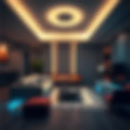 Ambiance created by LED strips in a modern living room