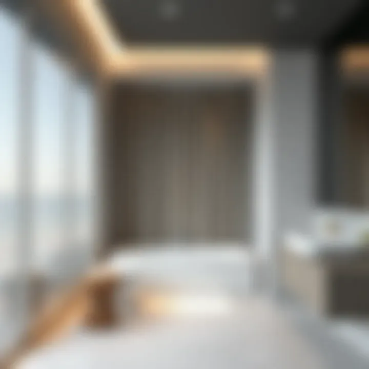 Installation of a wide shower curtain in a contemporary bathroom