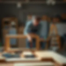 Professional assembling furniture pieces with precision