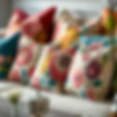 Diverse Materials for Floral Throw Pillows Variety of floral throw pillows in different materials