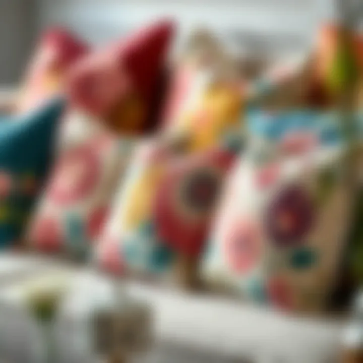 Diverse Materials for Floral Throw Pillows Variety of floral throw pillows in different materials