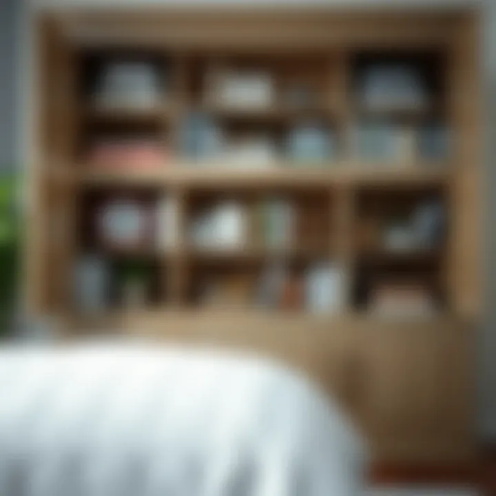 Showcasing Style: Organized Storage with Flair An organized four-foot high storage cabinet filled with various decorative items and books.