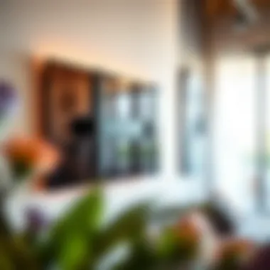 Close-up of a wall-mounted TV