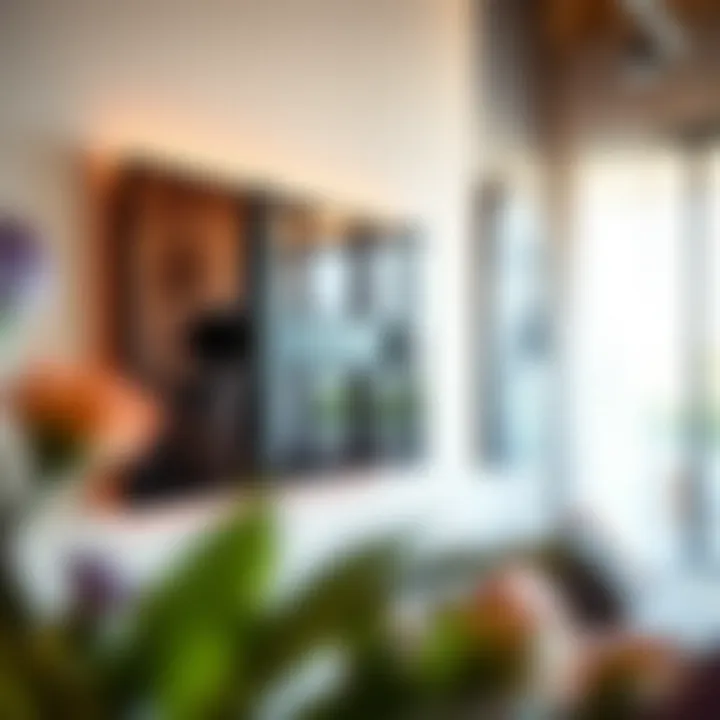 Close-up of a wall-mounted TV