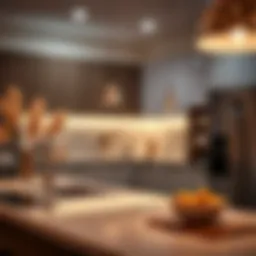 Elegant under-cabinet lighting enhancing the kitchen's modern design