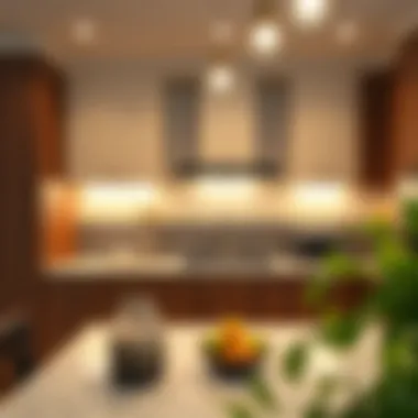 Chic Cabinet Lighting Design Stylish cabinet lighting design showcasing a warm ambiance