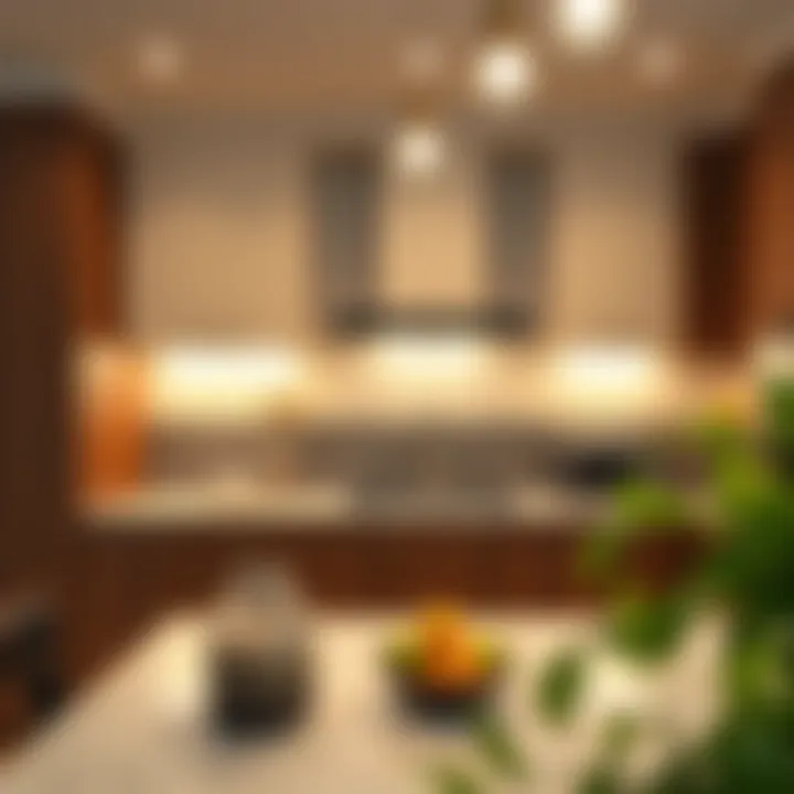 Chic Cabinet Lighting Design Stylish cabinet lighting design showcasing a warm ambiance