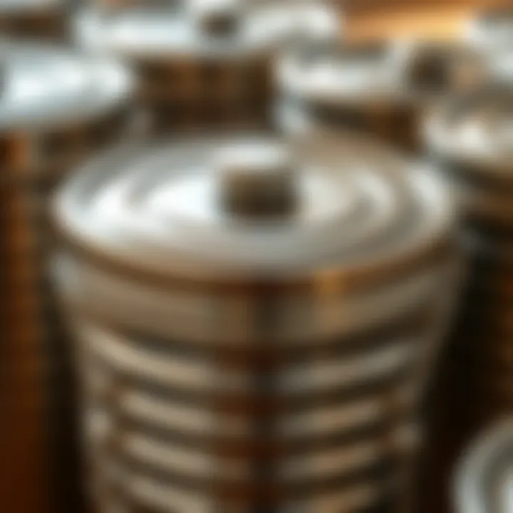 Secure Lid Features of Metal Containers Close-up of metal container with a secure lid and sealing features