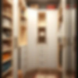 A detailed view of various modular closet components showcasing design flexibility.
