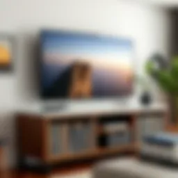 Elegant TV stand designed for vinyl records