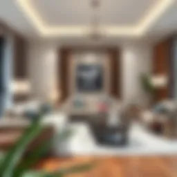 Cozy family room setup with elegant furniture arrangement