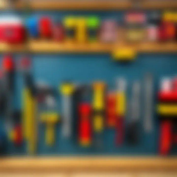 Creativity in Customizing Your Peg Board Customizable peg board with colorful accessories and tools
