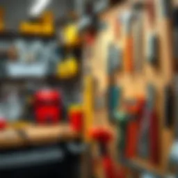 A well-organized peg board tool rack showcasing various tools