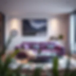 Elegant setup of the Purple Mattress Futon in a modern living space