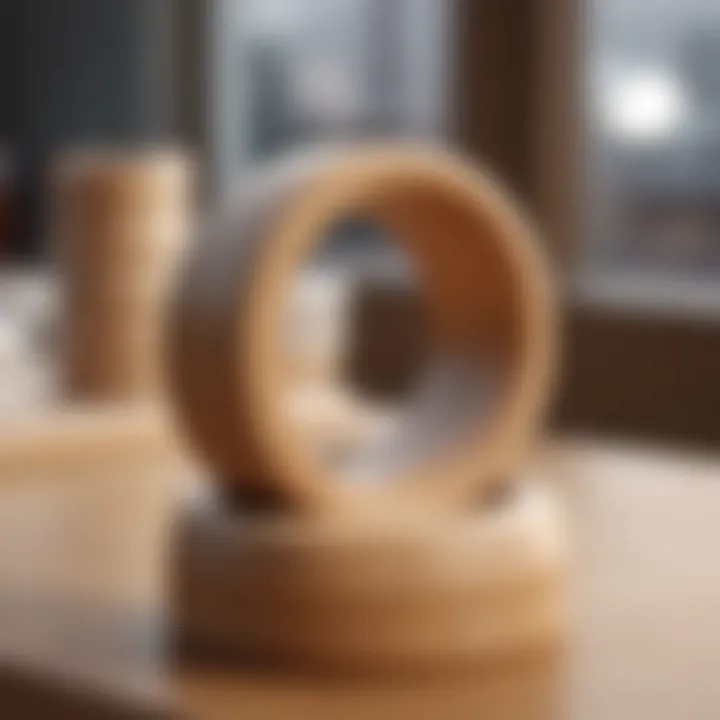 A close-up view of high-quality wooden materials used in crafting stacking rings, emphasizing safety and durability.