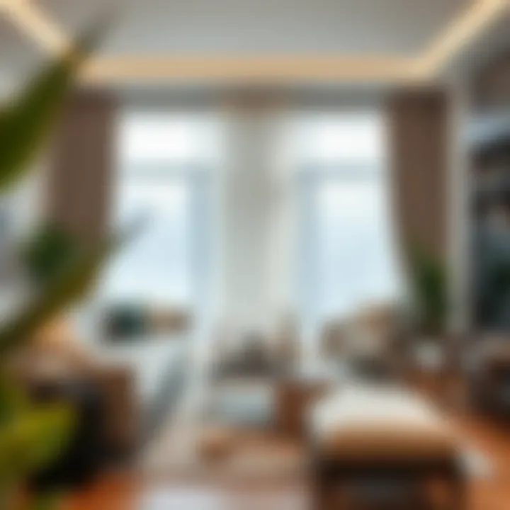 Well-designed living room showcasing curtain design harmony