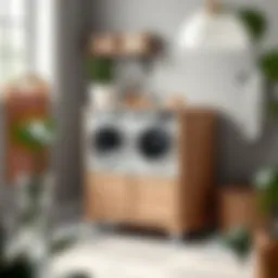 Elegant rolling laundry table design with ample storage