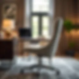 Elegant slip cover on a modern desk chair