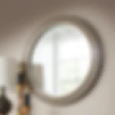 Radiant Reflection: The Beauty of Silver Frame Round Mirrors Close-up of a silver frame round mirror reflecting light