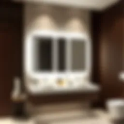 A sleek illuminated mirror enhancing a modern bathroom aesthetic