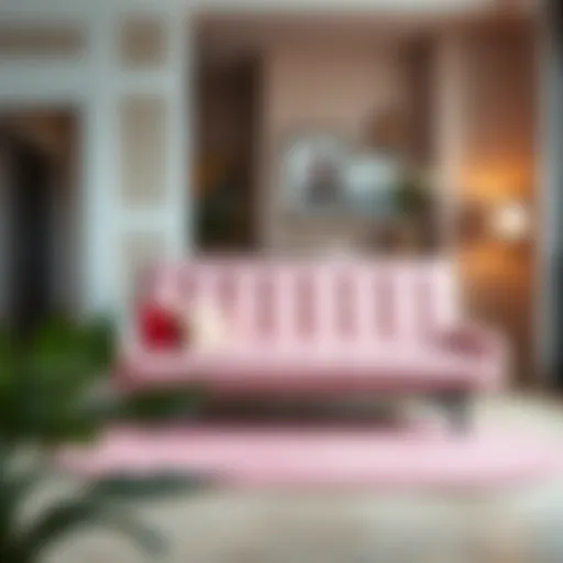 Elegant pink futon mattress in a modern living room