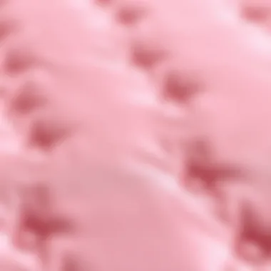 Close-up of pink futon mattress fabric texture