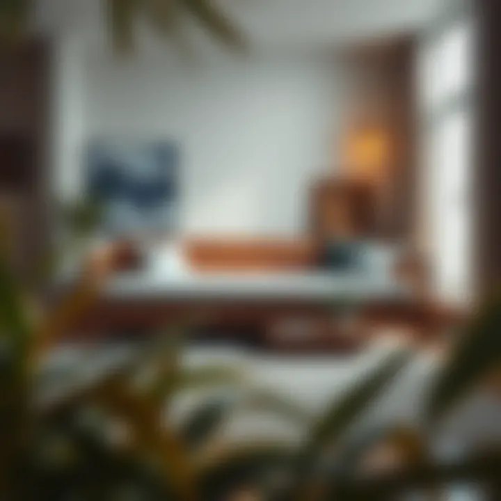 Wood Daybed in Contemporary Interior Cozy living room featuring a wood daybed couch