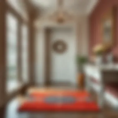 Vibrancy in Entryway Aesthetics Colorful entryway mat adding vibrancy to a classic interior