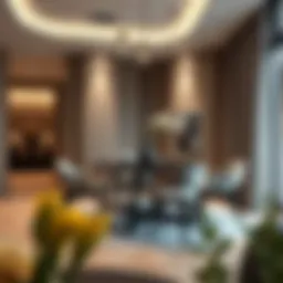 Stylish apartment dining set in a modern interior