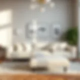 Elegant off-white sofa in a modern living room