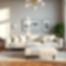 Elegant off-white sofa in a modern living room