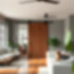 Elegant barn door in a modern living space