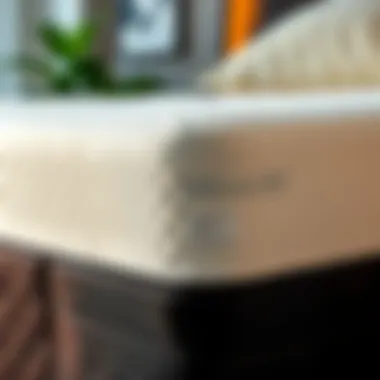 Close-up of a memory foam topper showcasing its texture and density