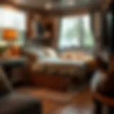 Cozy trundle bed setup in an RV interior