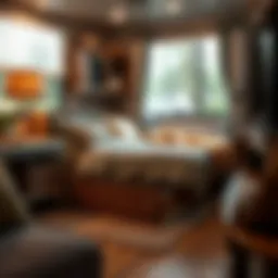 Cozy trundle bed setup in an RV interior