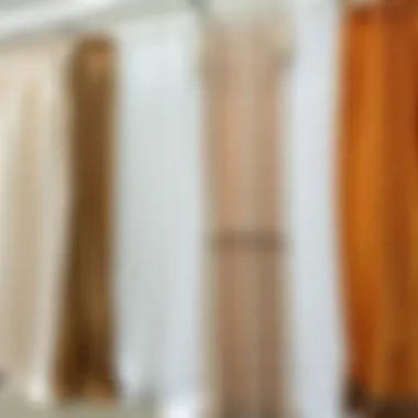 Diverse Selection of Sheer Curtains Variety of sheer curtains displayed in a retail setting