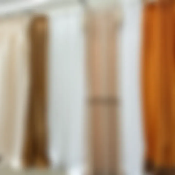 Diverse Selection of Sheer Curtains Variety of sheer curtains displayed in a retail setting